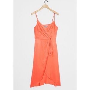 Nwt Anthropologie Giverny Midi Slip Dress Tangerine Orange Size 6 small New